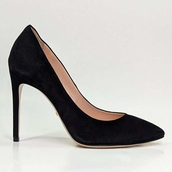 Gucci Women's Black Suede Point Toe Stiletto Heel Pump Size 36.5 (MSRP $720) - Picture 4 of 12
